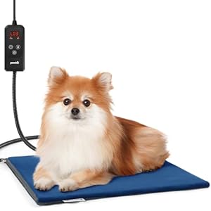 Pecute Cat Heating Pad Indoor, 6 Adjustable Temperature with Timer, Dog Heating Pad with Dual-Resistant Cable, Waterproof Layer, Heated Cat Bed Mat Blanket, Electric Pet Heated Pads for Cats Dogs