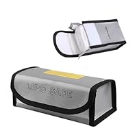 Geoyien lipo Safe Bag feuerfeste Tasche 2 Stück Sicherheits-Taschen für Ladung und Transport, großes Fassungsvermögen (18.5X 7.5x6cm/14x9x5.5cm) ideal zum Aufladen und Aufbewahren