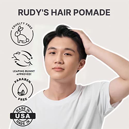 Rudy's Clay Pomade | Strong Hold Texturizer With Matte Finish - Natural Ingredients, Paraben Free - For All Hair Types For Men & Women (4.8 Oz) #TOP3