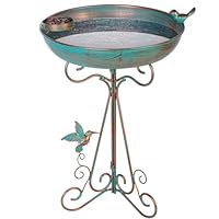 Dreamysoul Bain D'oiseaux De 45 Cm De Diamètre Avec Piédestal En Métal