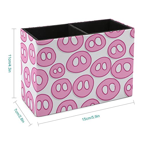JUZGTSIT Stifthalter mit niedlicher Schweineschnauze, PU-Leder, Schreibwaren-Organizer, Make-up-Pinselhalter, Box für Schreibtisch, Büro, Klassenzimmer