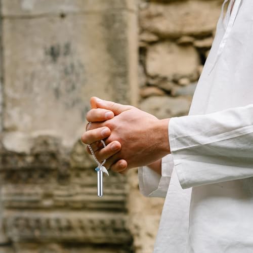 10 Pieces Urn Necklace for Ashes, 10 Pieces Urn Necklace, Stainless Steel Cremation Jewelry for Women Men, Cylinder Memorial Necklaces Keepsake Pendant with Funnel(Silver)4