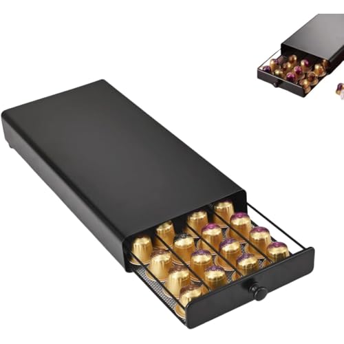 コーヒーカプセルホルダー 引き出し式 個収納 ネスプレッソ対応 カラーボックス ブラック