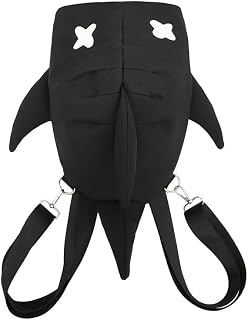 Cute Playful Shark Backpack Unisex, DIY Simplicity Style for Daily Use, Trendy and Lightweight for Outdoor Travel (black)