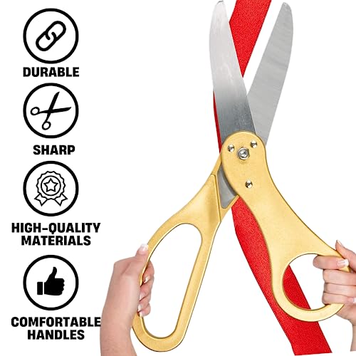 Ribbon Cutting Ceremony Kit Giants Ribbon Cutting Scissors with Red Tape Grand Opening Decorations for Special Events Inaugurations and Ceremonies by YARRD - Image 5