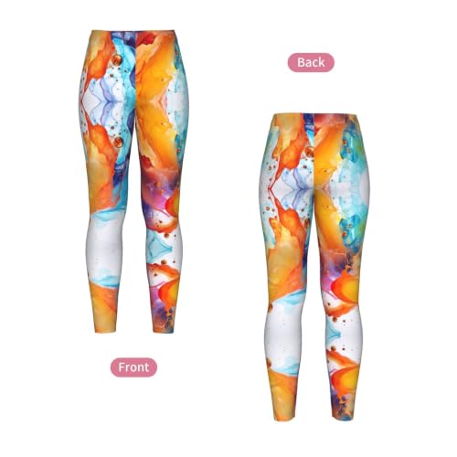 Leggings de compresión con estampado de salpicaduras para mujer, suaves y elásticos 4