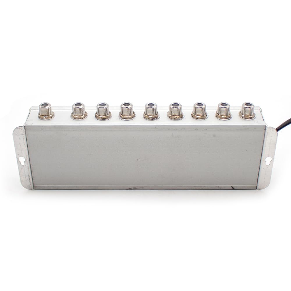 Toplionace Amplificateur de Signal CATV 220V, Amplificateur de Signal de Télévision Par Câble Numérique Analogique 1-in 8-out 30DB, 1030MK8