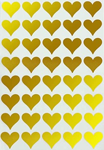 Royal Green Heart Shaped Stickers 3/4 inch Rose Gold Valentine's Stickers for Party Favors, Goodie Bags and Gift Boxes 19 mm - 200 Pack