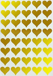 Royal Green Heart Shaped Stickers 3/4 inch Rose Gold Valentine's Stickers for Party Favors, Goodie Bags and Gift Boxes 19 mm - 200 Pack