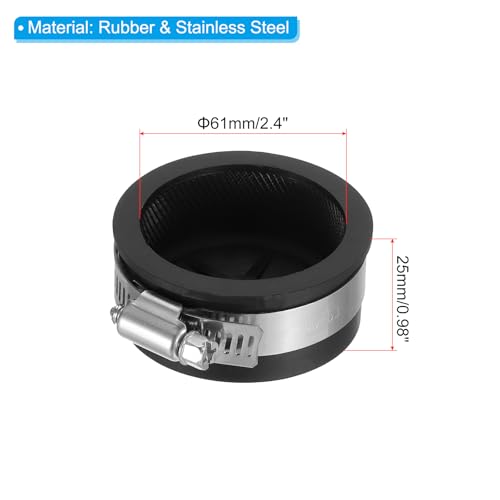 Image of PATIKIL 2 Inch PVC Pipe Cap, 1 Pcs Steel Mechanical Test Plug with Stainless Steel Clamps Sewer Cleanout Cover, Black