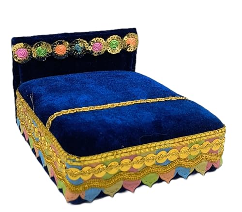 Image of RD Handicraft Thakur Ji Bed, Laddu Gopal ji Bed, Bal Gopal ji Bed with Blanket Silk All Purpose Bed |Diesal (17x16x10 cm)
