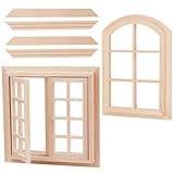 Vous recevrez:2 fenêtre en bois pour maison de poupée à l'échelle 1:12. Une fenêtre mesure environ 4.09x2.95x0.32 pouce/10.4x7.5x0.8cm , tandis que le carré mesure environ 4.17x4.17x0.83 pouce/10.6x10.6x2.1cm . Fabriqué en bois lisse, Ces pièces ajoutent une touche de réalisme, Des détails chaleureux pour les petits espaces de vie