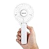 iEGrow Handventilator Tragbarer Mini Ventilatoren USB Wiederaufladbarer [2-9 Betriebsstunden] 3 Geschwindigkeiten Aufladbarem Batterie für Reisen Zuhause (Weiß) #3