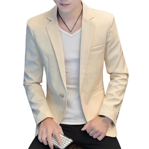 Men's Casual Coat Fashion Single Button Light Simple Suit Handsome Outerwear