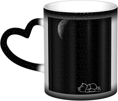 Asamike マグカップ 色が変わる 330ml コーヒーマグ おしゃれ くまのプーさん マグ コーヒーカップ 陶器 セラミック 変色カップ 大容量 耐熱 耐冷 電子レンジ対応 コップ 人気 誕生日 母の日 父の日 友人 プレゼント BZ0258