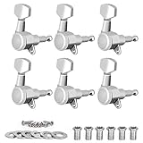 Semi Closed Electric Guitar Tuner Machine Tuning Pegs Heads Right 18:1 Ratio Chrome From Kmise