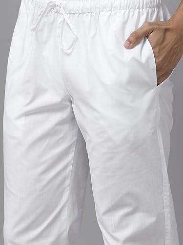 See Designs White Cotton Regular Fit Mandarin Collar Printed Kurta Set Long Sleeves_Sdmkt122101S