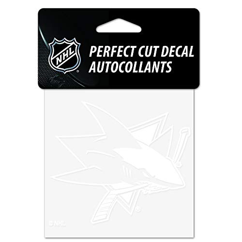 Wincraft NHL San Jose Sharks 4x4 Perfect Cut White Decal, One Size, Team Color