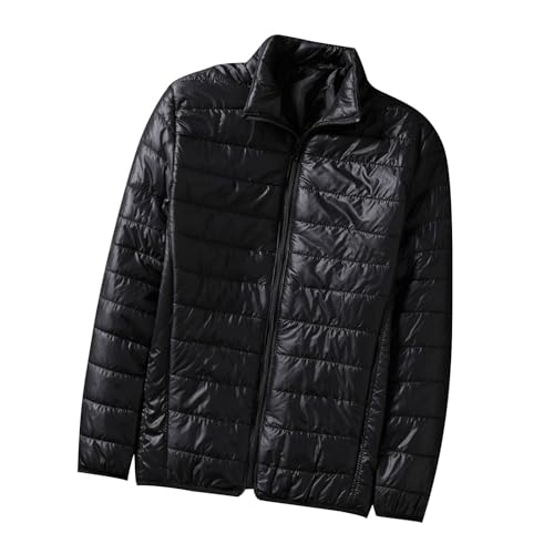 Dgoopd Packable Puffer Jacket Men Lightweight down Jacket Stand Collar Quilted Jacket Full Zip Winter Jacket Thermal Wear