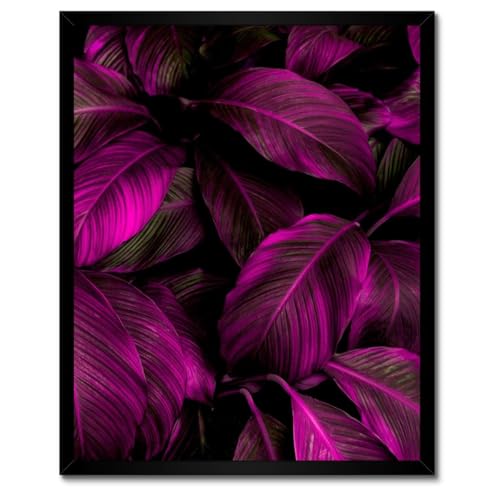 Poster premium belles feuilles fuchsia cadre blanc durable 40 x 50 cm