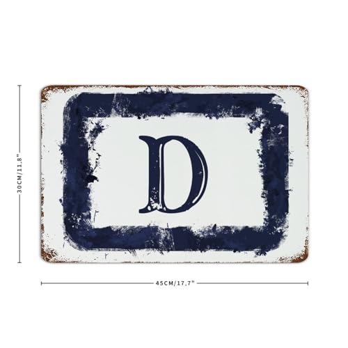 Monogramme lettre D rétro métal objet d'art mural durable