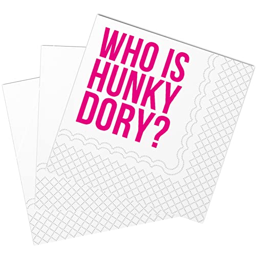SharkBliss Who Is Hunky Dory Napkins, 50 Pack Housewives BH Funny Hilton Paper Cocktail Napkins for Housewives Themed Birthday Bachelorette Bridal Shower Party Decor 2-Ply, 5x5" (Who Is Hunky Dory)