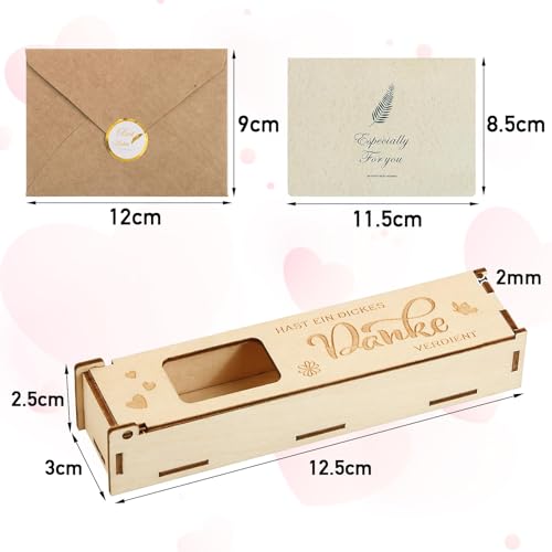 BOFUNX Du hast ein dickes Danke verdient - Holz Geschenkbox für Schokolade Verpackung Danke Geschenke Danke Geschenkbox Geschenkideen für Mama Papa Lehrer Erzieherin Kita Kollegen Freund