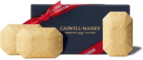 Caswell-Massey Marem Three-Soap Set, Triple-Milled Bar Soap, Natural Bar Soap for Women, Moisturizing Women’s Body, Face & Luxury Hand Soap, 3.5 Oz Bath Bars (3 Soap Bars)
