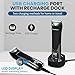 SoftKare Groin Hair Trimmer for Men - Safe Ball Shaver, Replaceable Ceramic Blade Heads & Charging Base, Electric Body Groomer with Light Power Display, Waterproof Wet / Dry Use Male Razor Black
