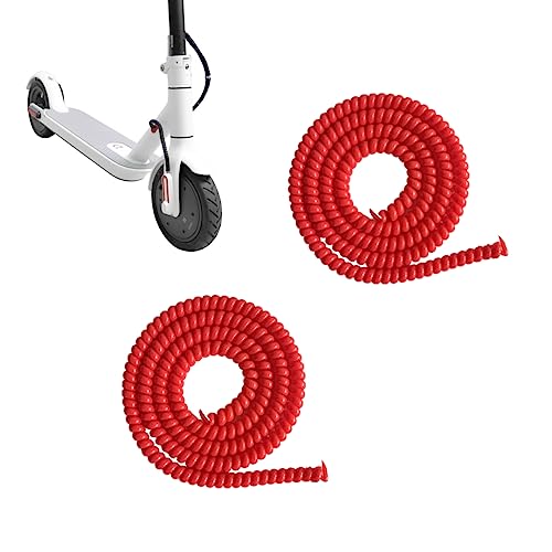 YQQXCY 2M Scooter Protector de cable espiral Manguera de cable para Ninebot G30 Max Kugoo M365 Xiaomi 1S Pro2 Mi3, accesorios para patinete eléctrico (rojo)