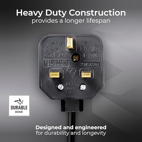 Masterplug Heavy Duty 13 Amp Rewireable Plug, 57.5 x 48 mm, Black