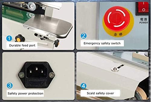 Miniatura 5 de TECHTONGDA FR-880 - Sellador de máquina de sellado automático continuo, película horizontal de membrana de PVC de 110 V