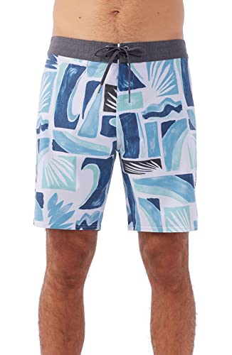 O'NEILL Men's 18 Inch Tropical Print Boardshorts - Quick Dry Swim Trunks for Men with Fabric and Pockets