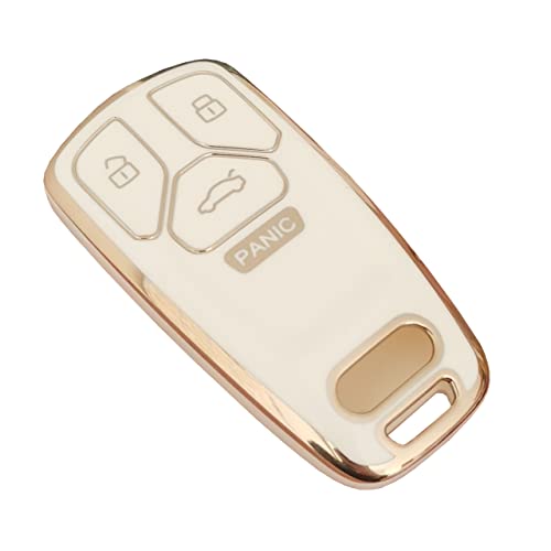 Funda para llavero de Audi A4 Q7 Q5 TT A3 mando a distancia blanco con llavero para coche Smart Key 5