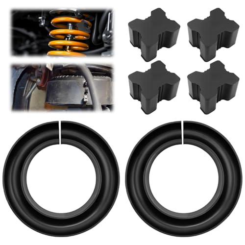 6PCS Universal Heavy-Duty Rubber Coil Spring Spacers for 1-1.5 Spring Spacing Enhances Spring Rate & Reduces Vibration Coil Spring Lift Spacer for Jeep Wrangler for Toyota Tacoma Truck SUV