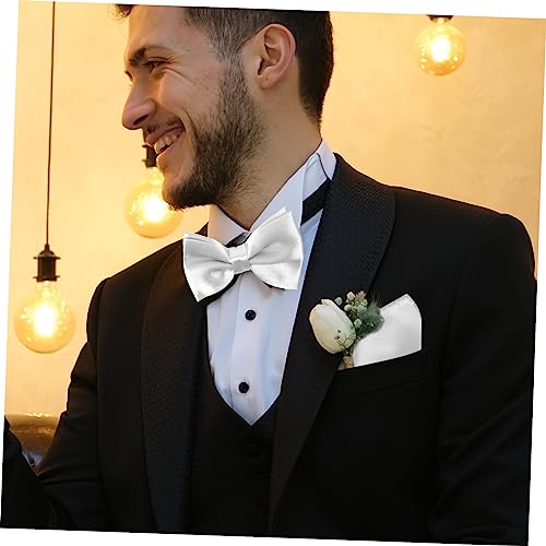 Set de corbatín, fajín y pañuelo para hombre plateado miniatura 3