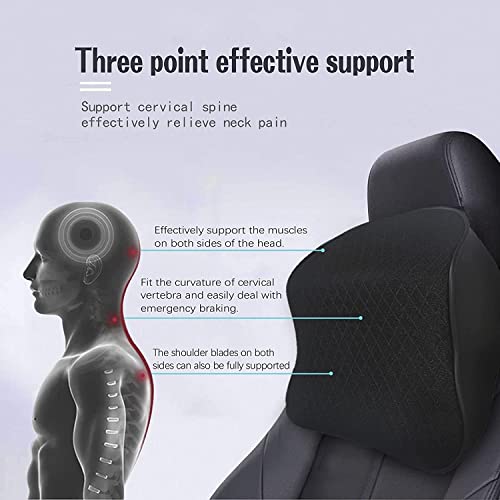 N2K2 ENTERPRISE Memory Foam Car Neck Rest Pillow Seat Cushion Headrest Ergonomic Neck Support Help Relieve Neck Pain for Driver Front Back Seat, Office Chair, Fit Most Vehicles (Black Pack of 1)