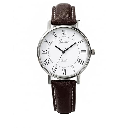 Image of jainx Corporate Gift Leather Strap Analog Wrist Watch for Women (Black /Brown Strap Color)