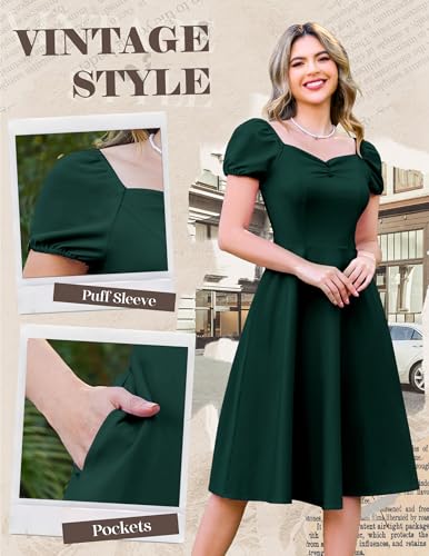 Image of Wedtrend Women's 1950s Dresses With Sleeve 40s Tea Party Dresses Cocktail Dress Swing Vintage Dress