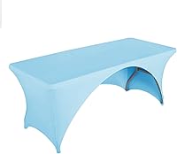 Vista 11 de LZY Paquete de 2 manteles ajustables para mesas plegables de 6 pies, espalda abierta, manteles rectangulares de elastano/elástico/elásticos