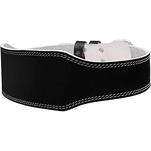 JLYSHOP Leather Weight Lifting Belt courted Power Lifting Back Support Belt Weight Lifting Belt Men Weight Lifting Belt Women Prong Power Lumbar Waistband Weight Lifting Powerlifting Belt - L