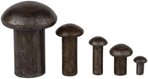 Ochoos 100Pcs M2 M2.5 Iron GB867 Semi-Round Head Iron Rivet Nails Solid Rivets Carbon Steel - (Dimensions: M2.516mm)
