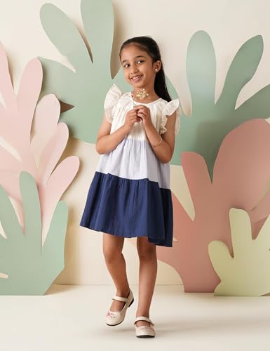 Image of Amazon Brand - Symbol Kids Knee Length Tiered A-Line Dress