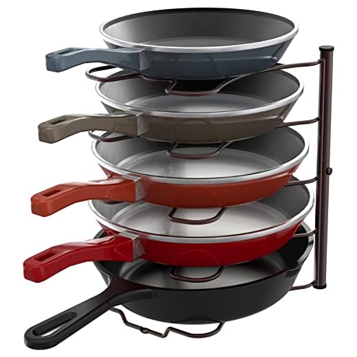 Simple Houseware Keukenkast Potten en Pannen, Houder, Rek, Brons