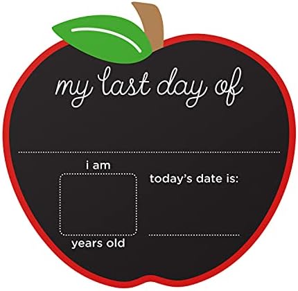 Pearhead First and Last Day of School Reversible Chalkboard, Reusable Photo Sharing Prop with Chalk, Celebrate School Memories and Milestones