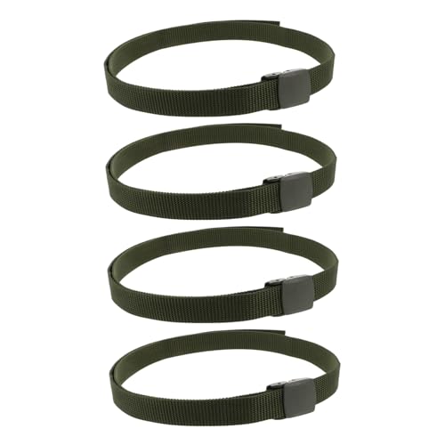 PartyKindom 4pcs Adjustable Men Tactical Belt Webbing Nylon Canvas Quick-release Design Hiking Tool Belt for Outdoor Activities