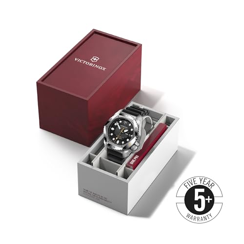 Victorinox Stainless Steel Dive Pro,Automatic Swiss Made Men's Analog Watch,Black Dial,43 Mm,300 M Water Resistant,Sellita Sw 200-1 Movement,Black Rubber Strap,Wrist Watch For... - Image 5