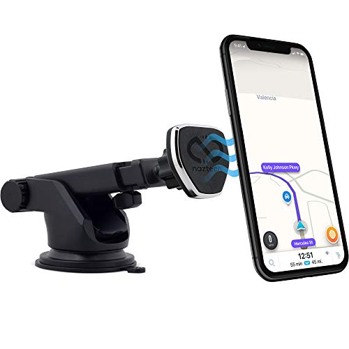 Naztech MagBuddy Car Dash Telescopic Phone Holder Mount [Hands Free] Compatible for iPhone 14/13/12/Pro/ProMax Galaxy S23/S22/S21 & More [Black] 13667