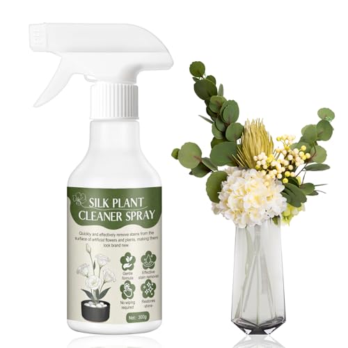 JAOJAO Silk Plant Cleaner Spray Artificial Plant Cleaner Spray No Wipe Easy Stain Removal No Damage to Materials Quick Dry Maintain Shine and Color for Fake Plants Leaves and Decoration 10.6oz