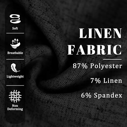 Susclude Mens Linen Dress Pants Pleated Wide Leg Casual Pants for Men Relaxed Fit Work Party Office Trousers Old Money Black
